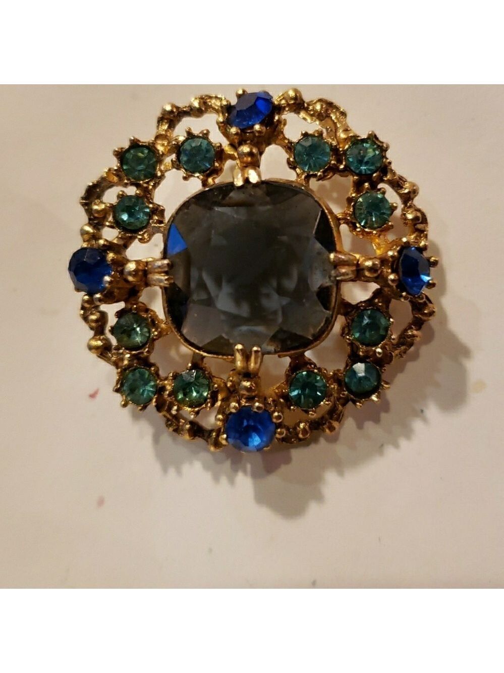 Vintage Navy and light blue brooch
